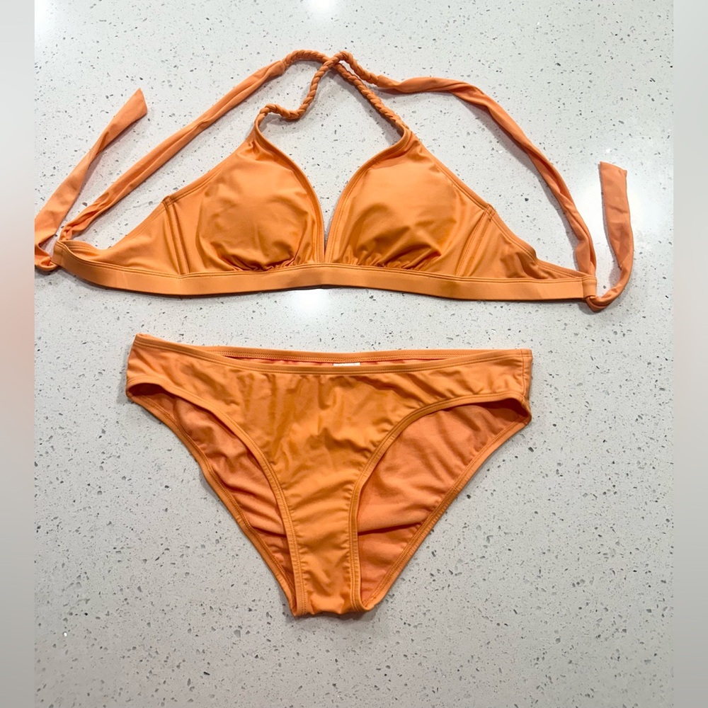 Kona Sol Melon Orange size XL Bikini Top with size Large Bottoms
